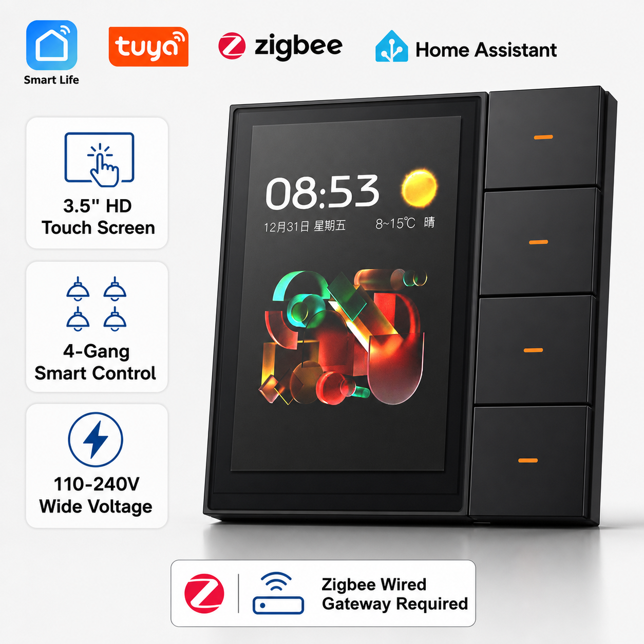 Home Automation Ideas - F3-pro Tuya Smart Panel ZigBee Wall