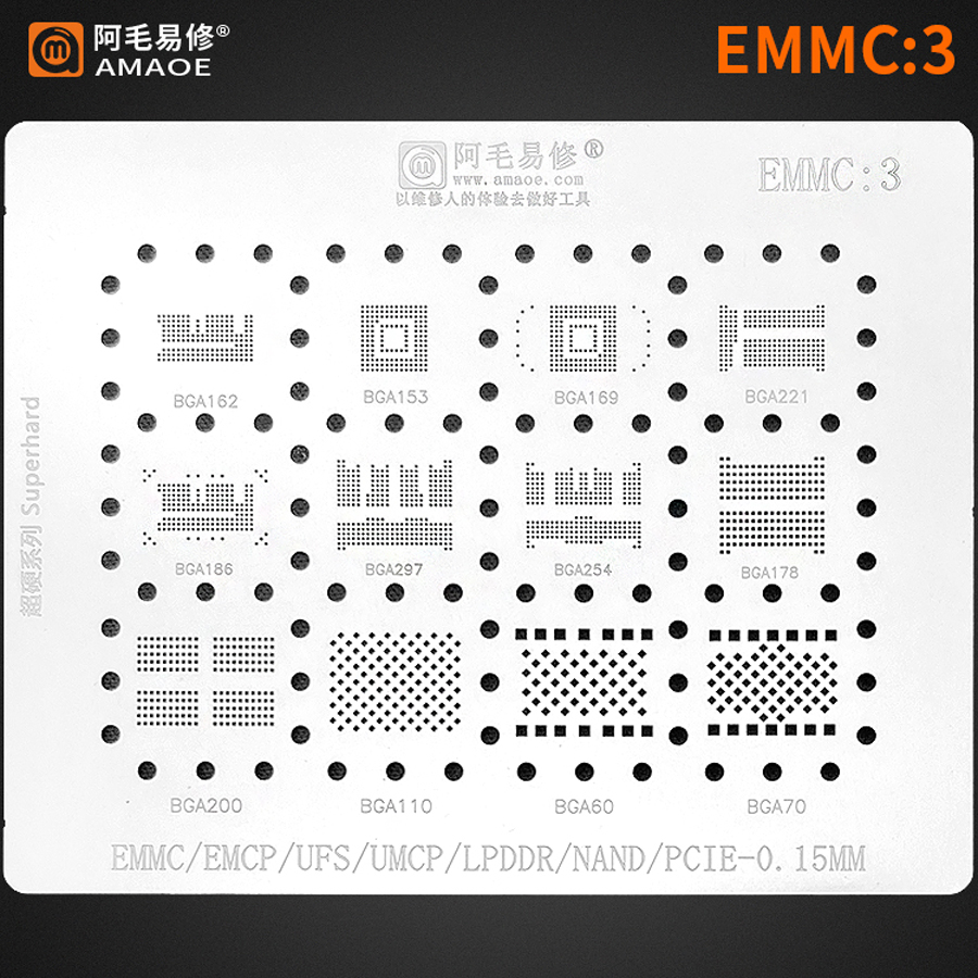 AMAOE EMMC3 BGA Reballing Sten - مراجعة Tasmota Flash Tool وسعره