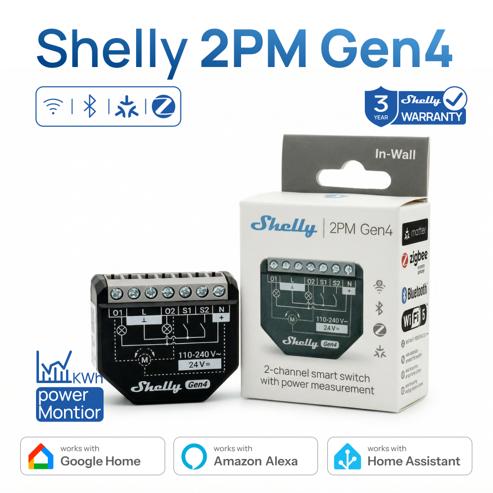 Shelly 2PM Gen4 Zigbee 2 Chann - مراجعة Shelly Relay Module وسعره