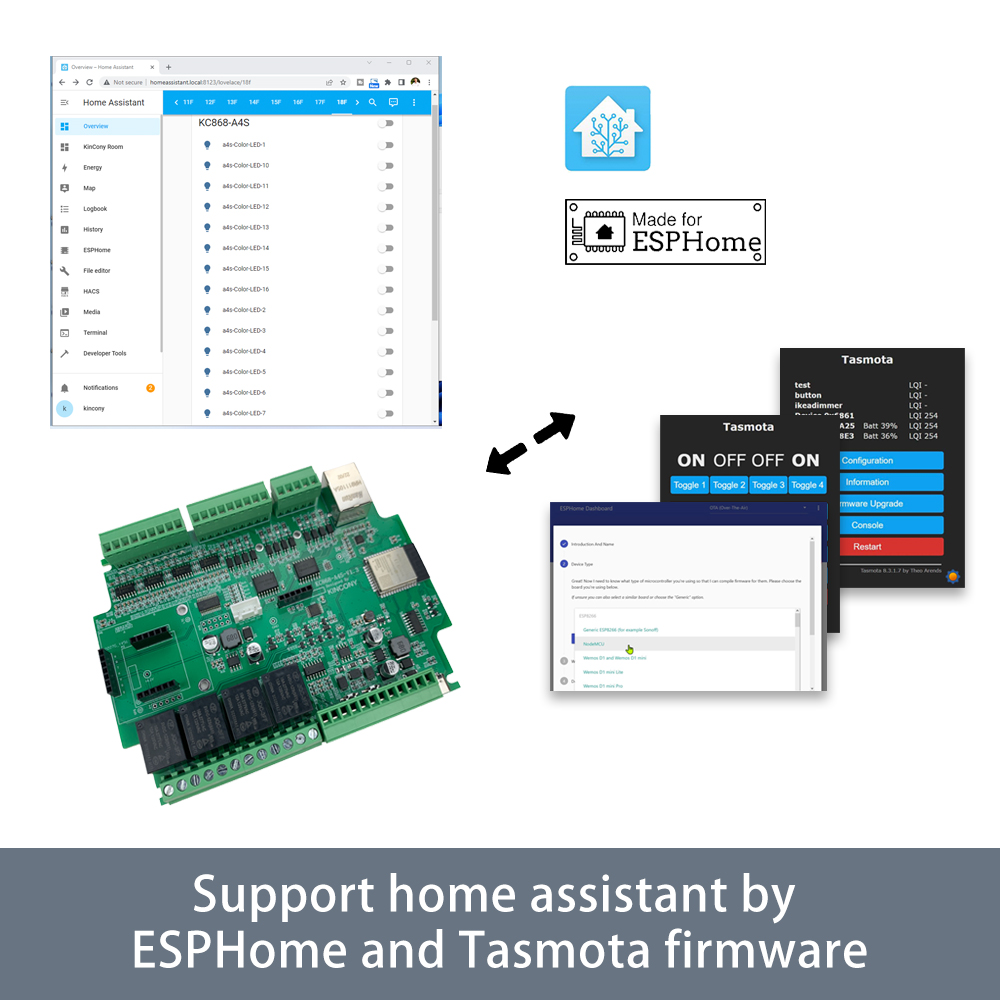 KC868-A4S ESP32 ESPhome Tasmot - مراجعة Home Automation With Arduino وسعره