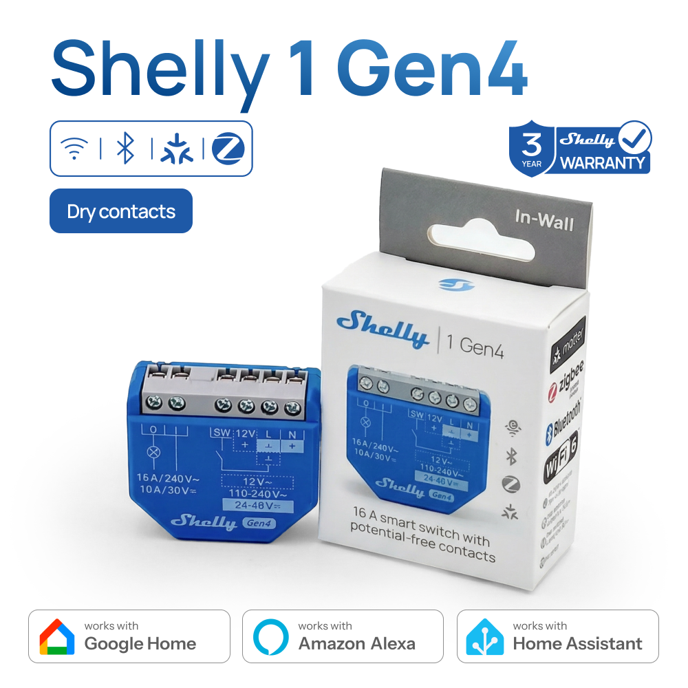 Shelly 1 Gen4 Zigbee Dry Conta - مراجعة Shelly Relay Module وسعره