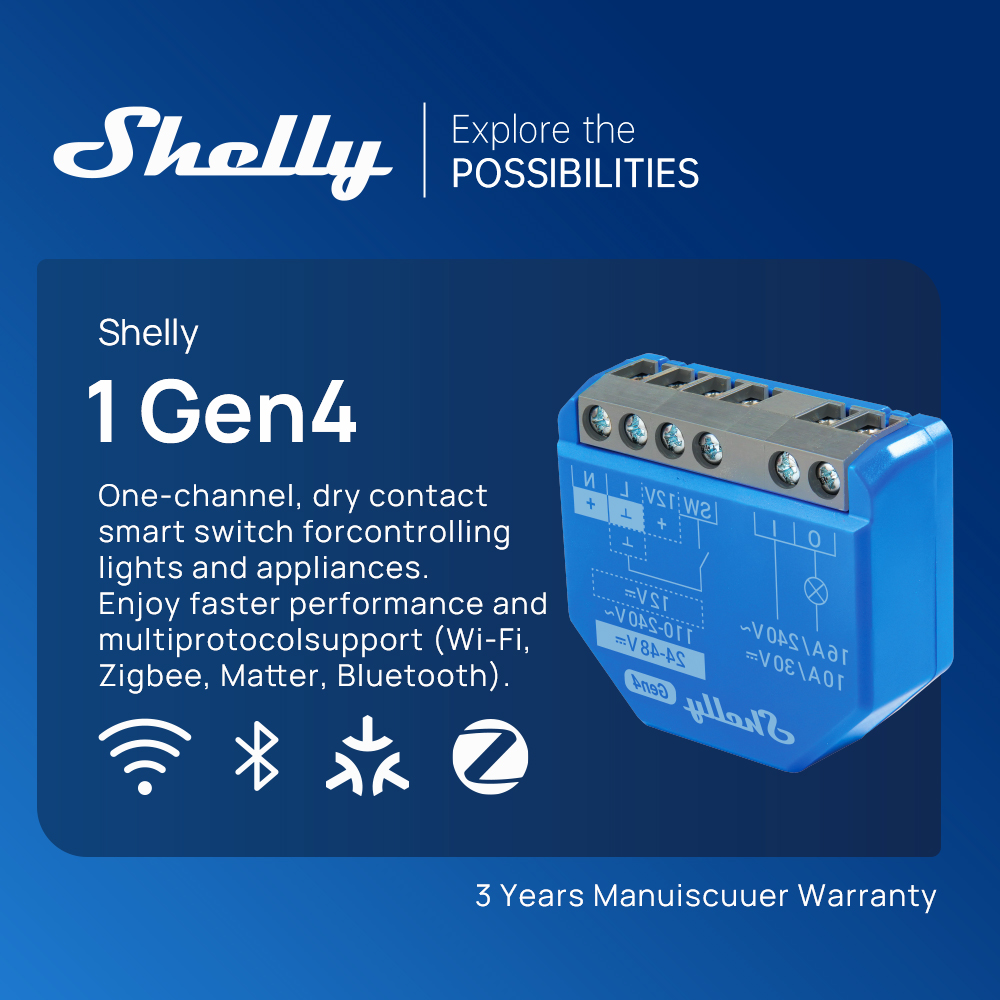 Shelly 1 Gen4 Zigbee Dry Conta - مراجعة Shelly Relay Module وسعره