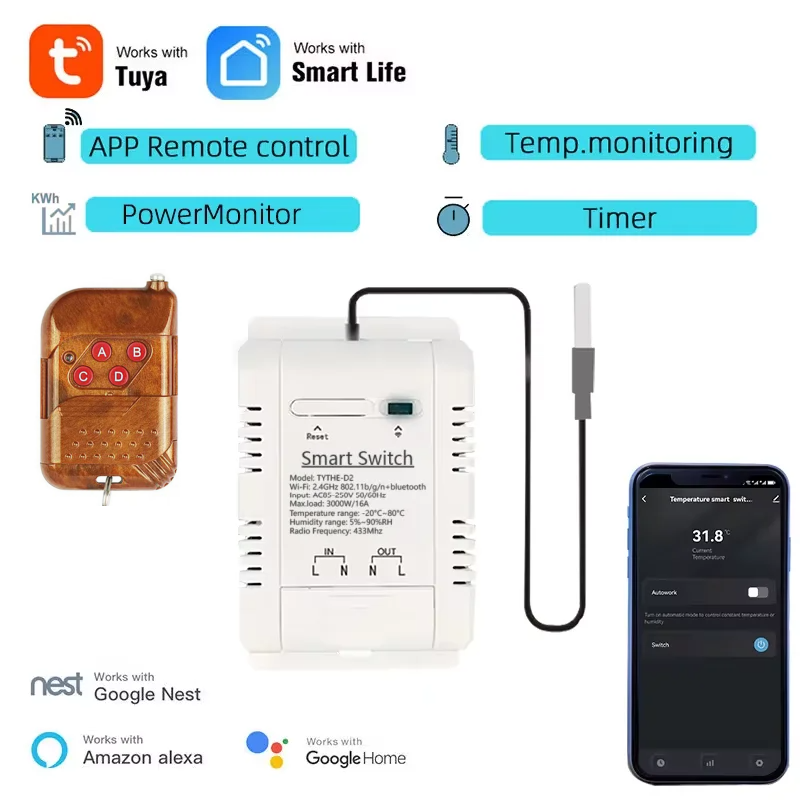 Tuya Wifi 16A/20A Smart Temper - مراجعة Sonoff Basic Switch وسعره