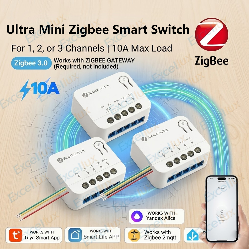 Ultra Mini ZigBee Smart Switch - مراجعة Diy Home Automation Hub وسعره