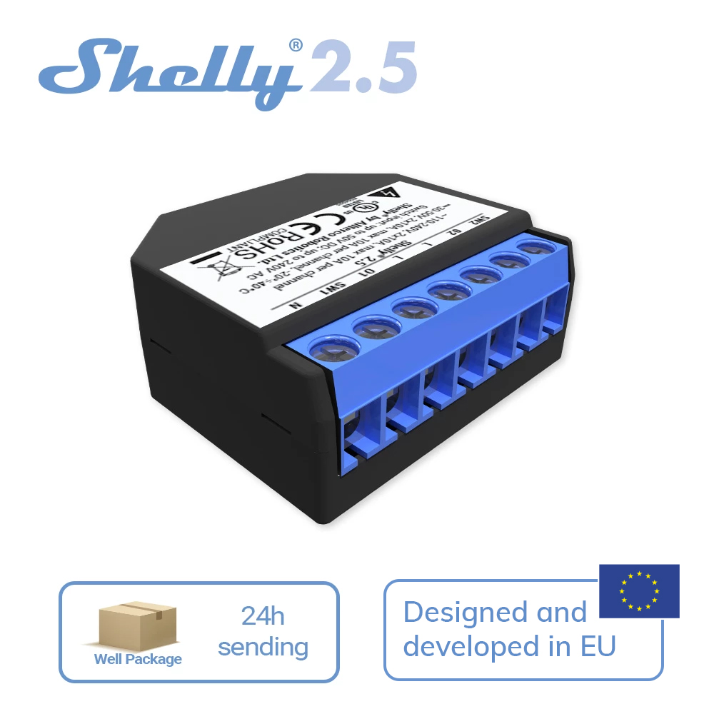 Shelly 2.5 Smart Home Double R - مراجعة Shelly Relay Module وسعره