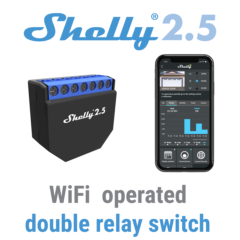 Shelly 2.5 Smart Home Double R - مراجعة Shelly Relay Module وسعره