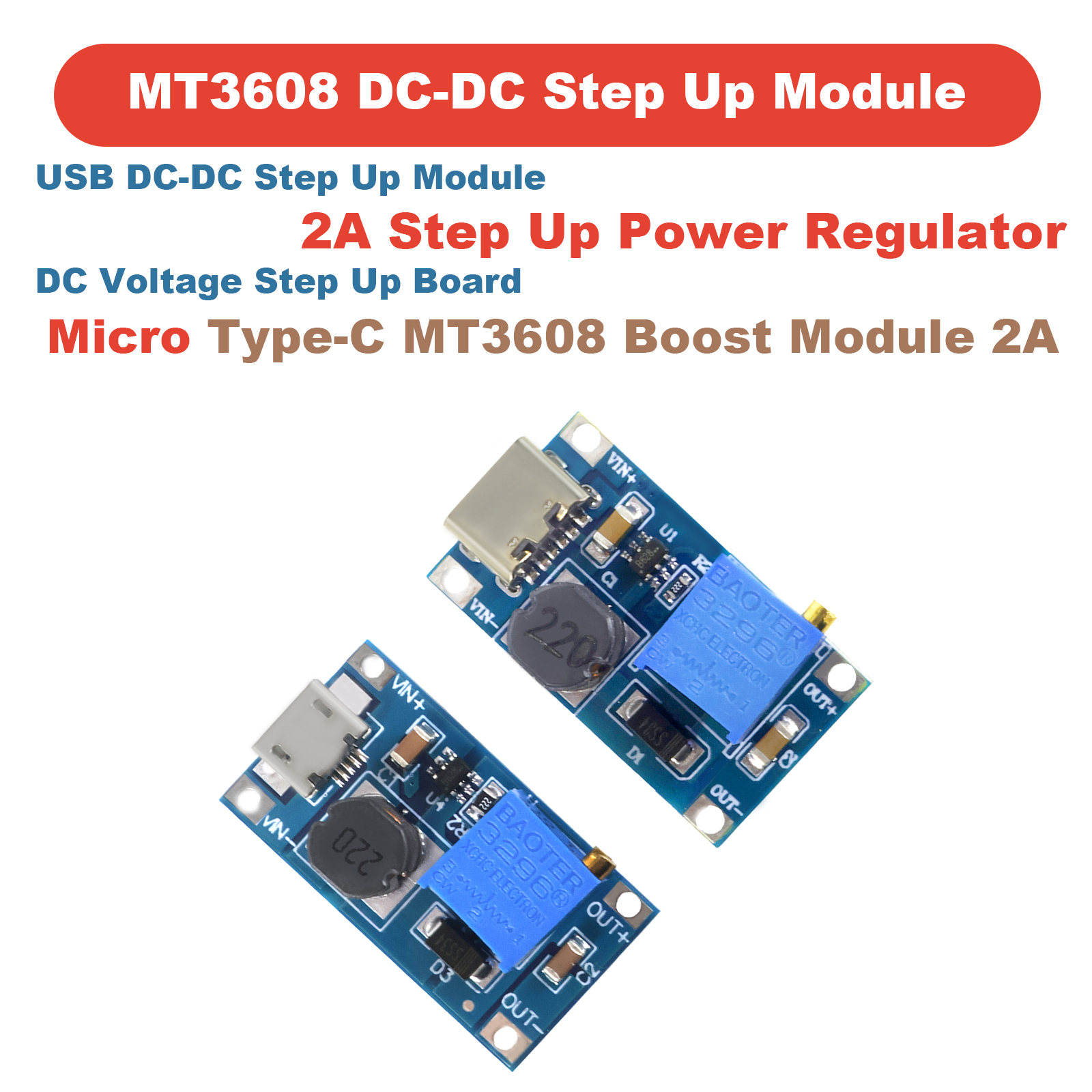 1-10pcs MT3608 DC-DC Step Up C - مراجعة Home Automation Arduino وسعره