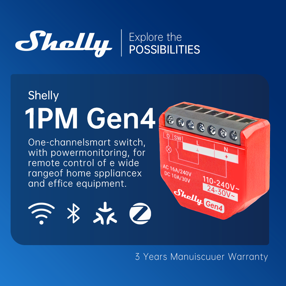 Shelly 1PM Gen4 Zigbee Disposi - مراجعة Shelly Relay Module وسعره
