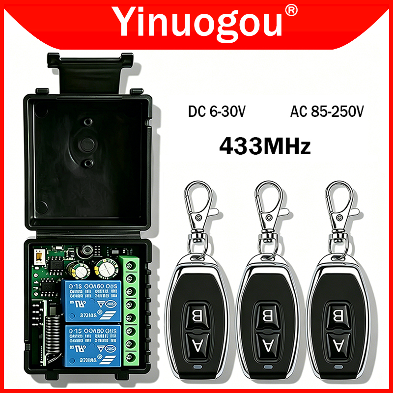 DC 12V 24V AC 220V RF433 2CH M - مراجعة 433Mhz Receiver Module وسعره