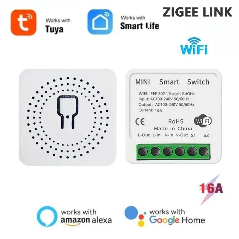 16A Tuya Smart WiFi Switch 2-W - مراجعة Diy Home Automation Controller وسعره