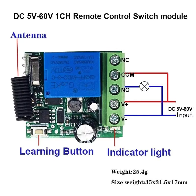 RF Switch 433Mhz 4CH Transmitt - مراجعة 433Mhz Receiver Module وسعره