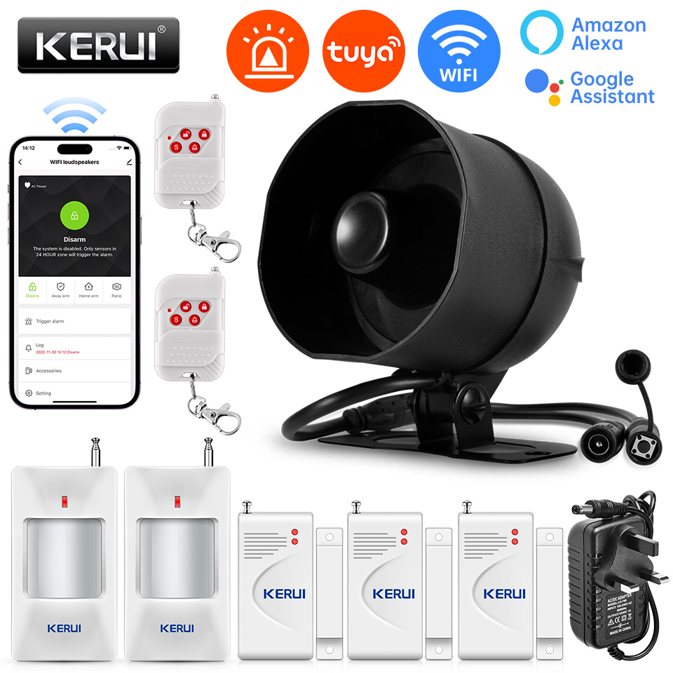 KERUI 120db Siren Alarm System - مراجعة Smart Home Automation Diy وسعره