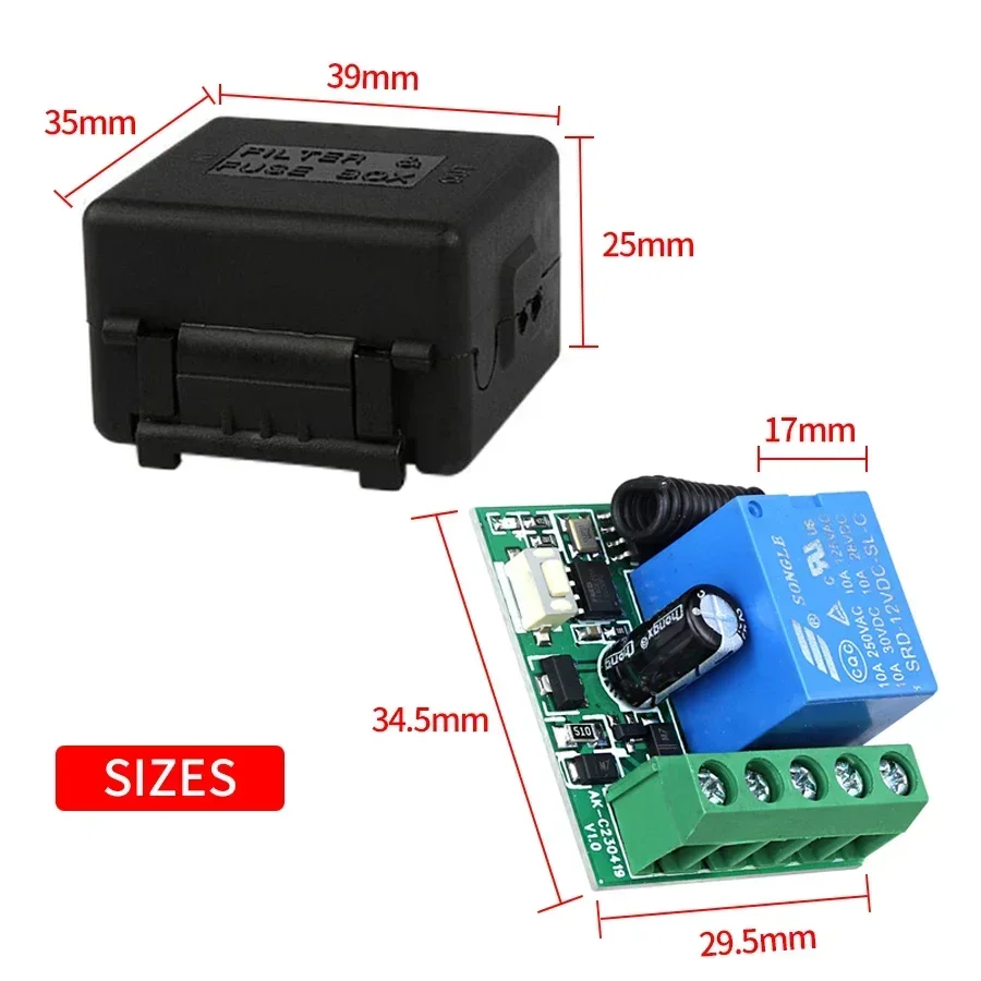 DC 12V Remote Control Smart Sw - مراجعة 433Mhz Receiver Module وسعره