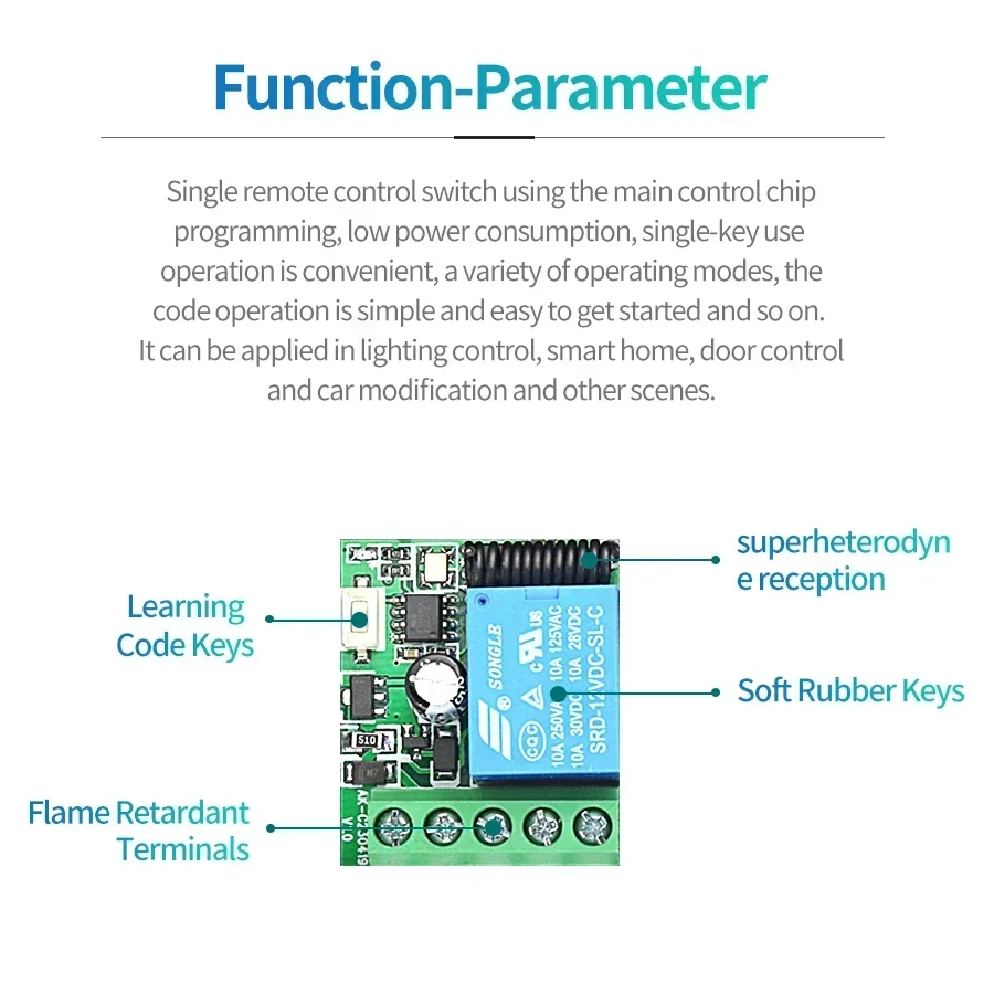 DC 12V Remote Control Smart Sw - مراجعة 433Mhz Receiver Module وسعره