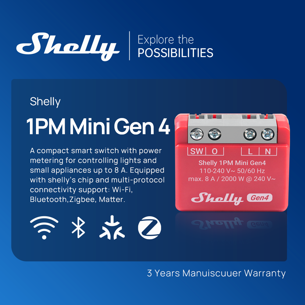 Shelly 1PM Mini Gen4 Zigbee Sm - مراجعة Shelly Relay Module وسعره