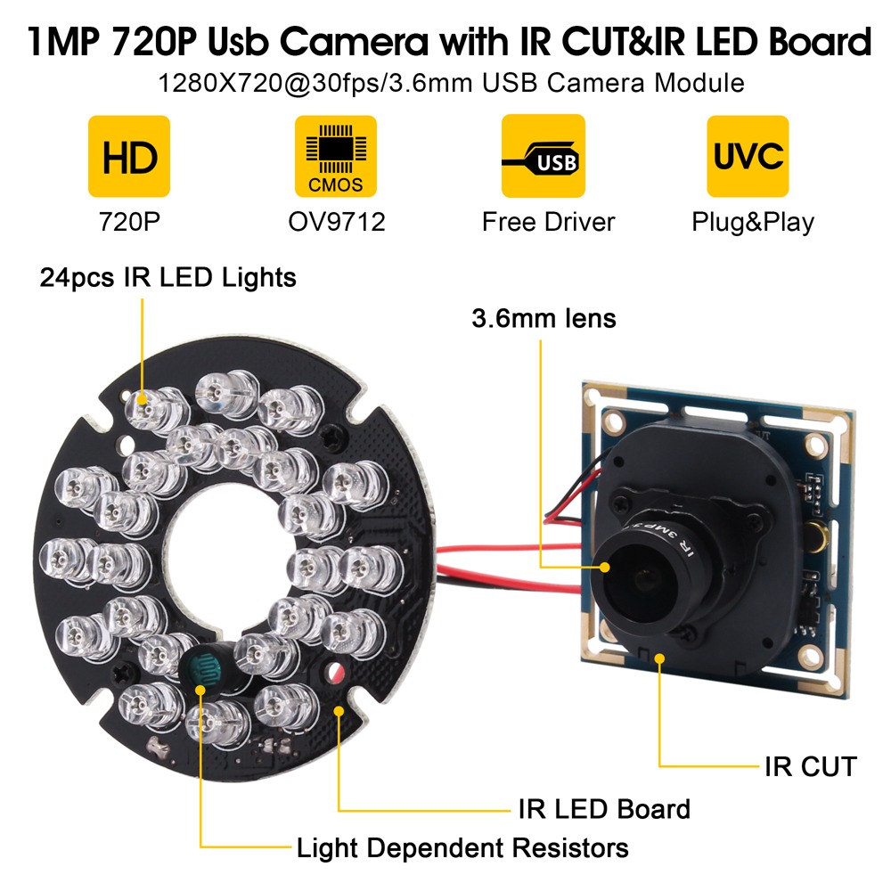 ELP 720P HD IR USB Camera with - مراجعة Home Automation Raspberry Pi وسعره