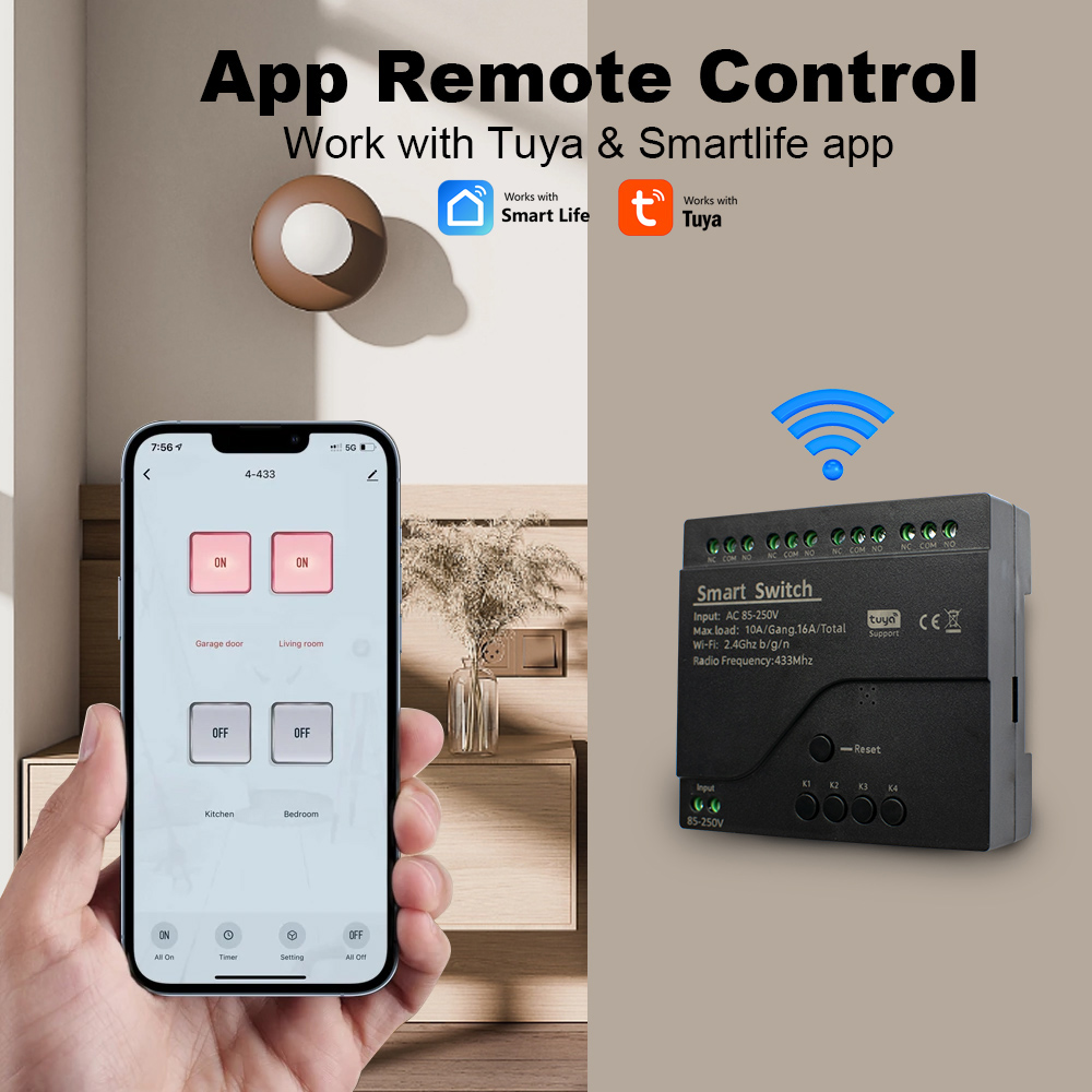 Tuya 4CH WiFi Smart Switch Rel - مراجعة Home Automation System Diy وسعره