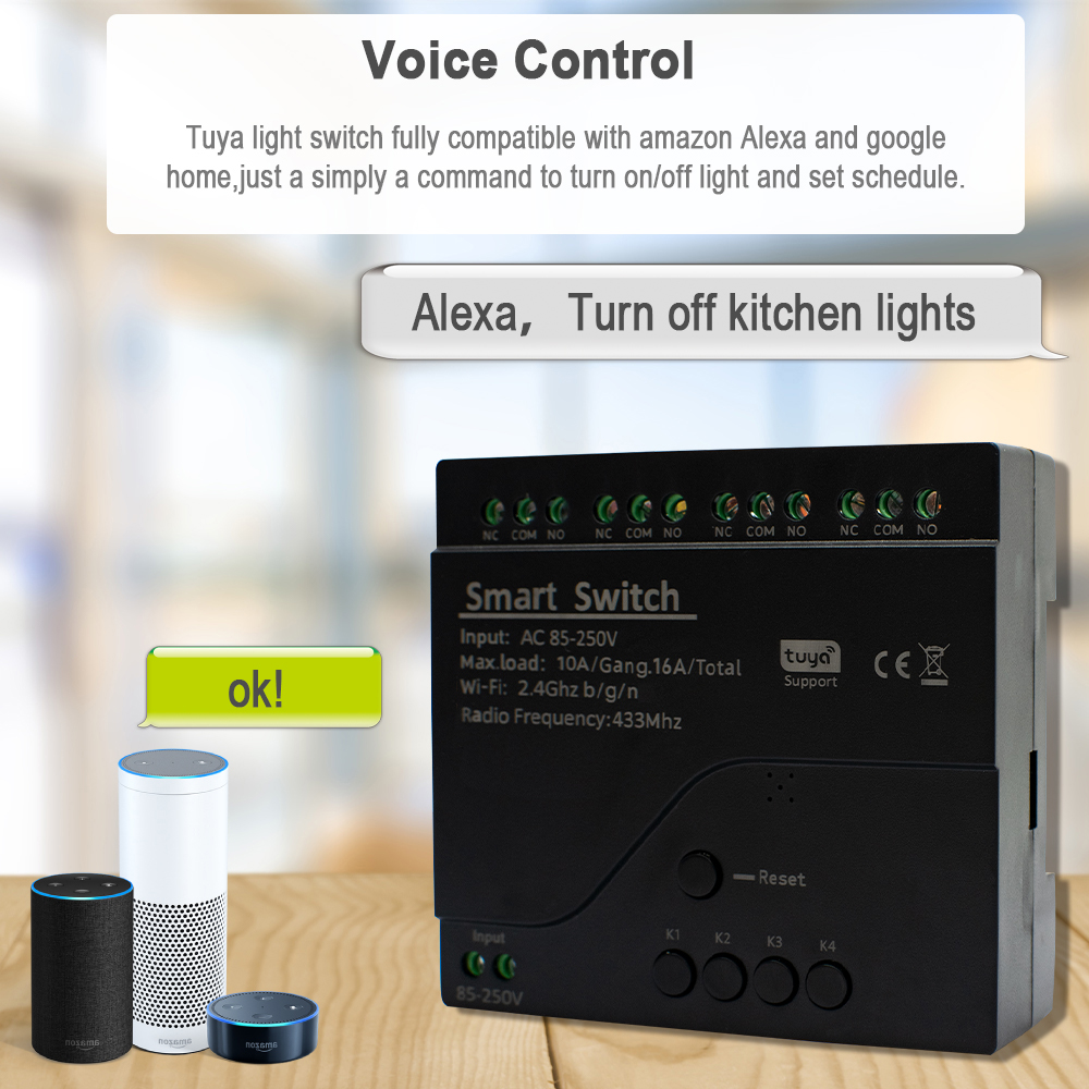 Tuya 4CH WiFi Smart Switch Rel - مراجعة Home Automation System Diy وسعره