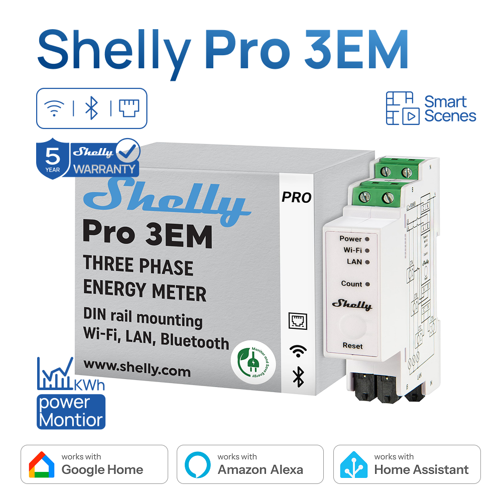 Shelly Pro 3EM 120A Lan Din Ra - مراجعة Shelly Relay Module وسعره