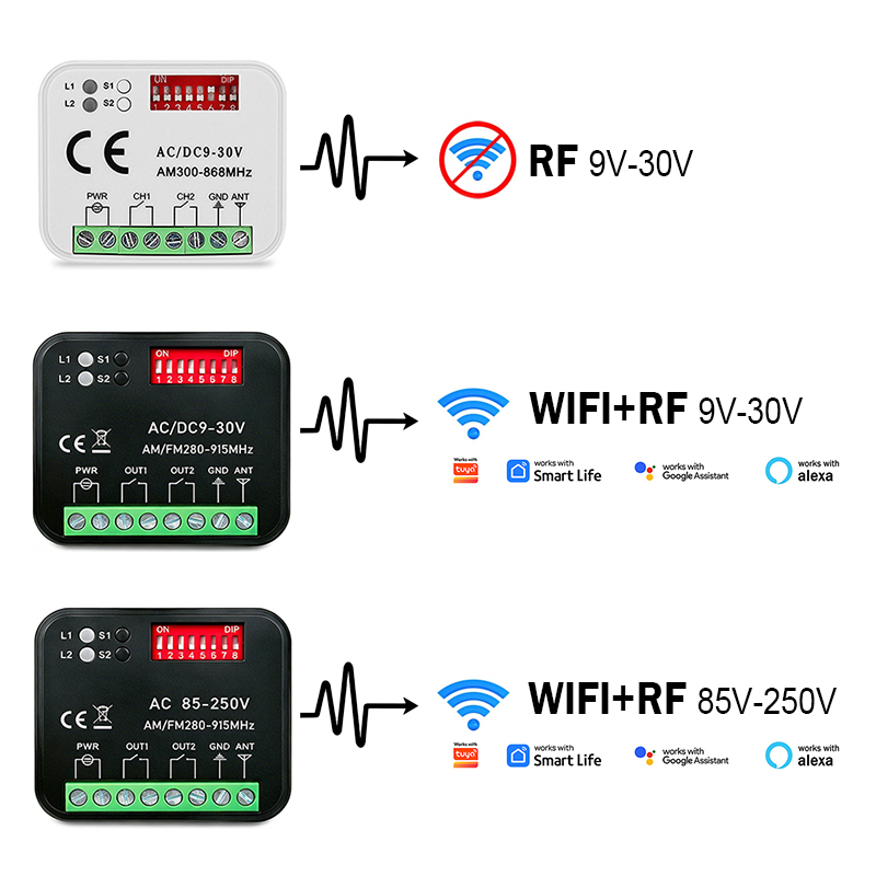 Works With Tuya Wifi 300-868MH - مراجعة 433Mhz Receiver Module وسعره