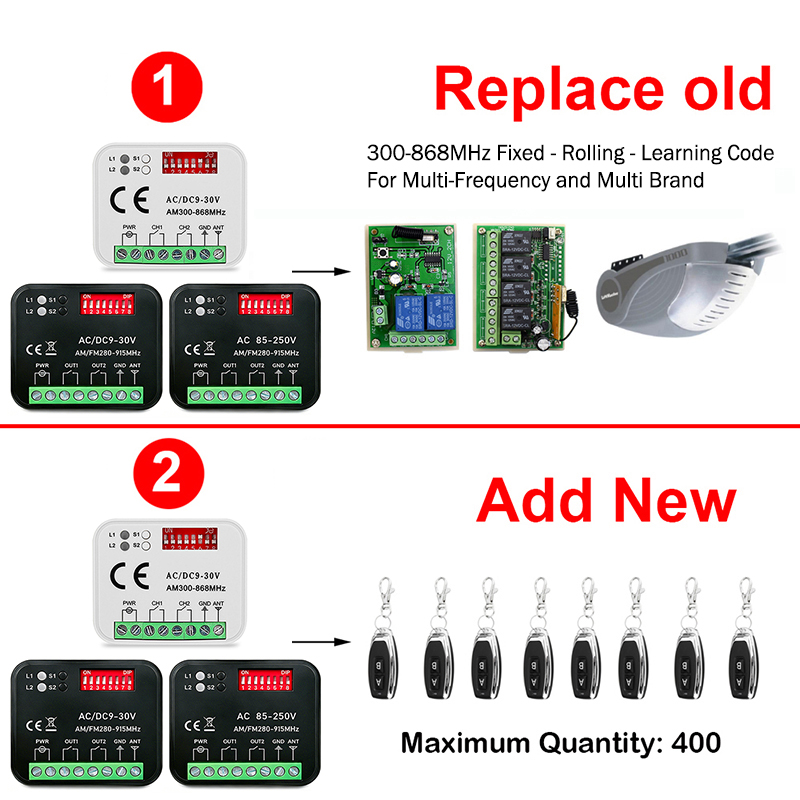 Works With Tuya Wifi 300-868MH - مراجعة 433Mhz Receiver Module وسعره
